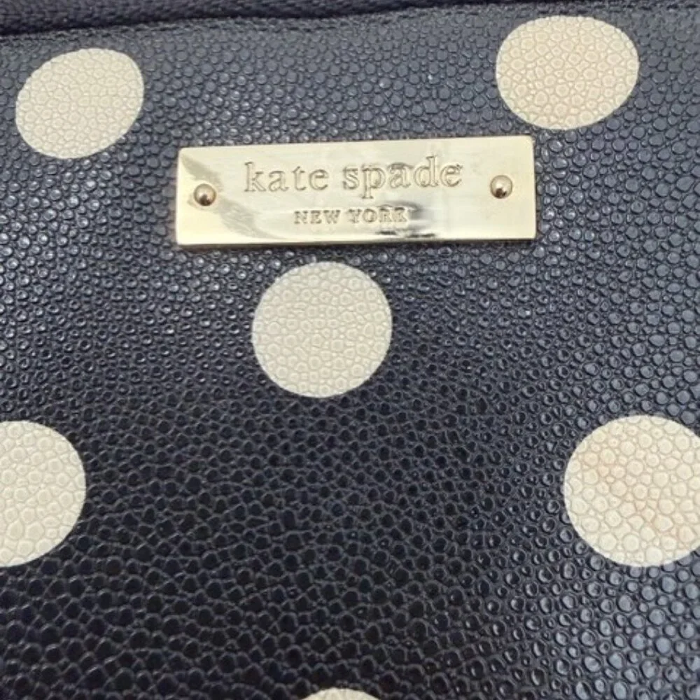 KATE SPADE Sunshine Dot Laptop Ipad Padded Sleeve Case Black White